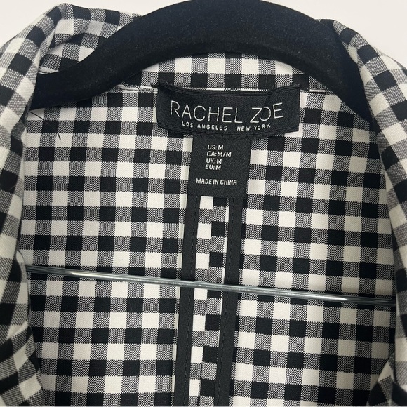 Rachel Zoe Black & White Plaid Open-Front Blazer – Size M - Picture 5 of 9